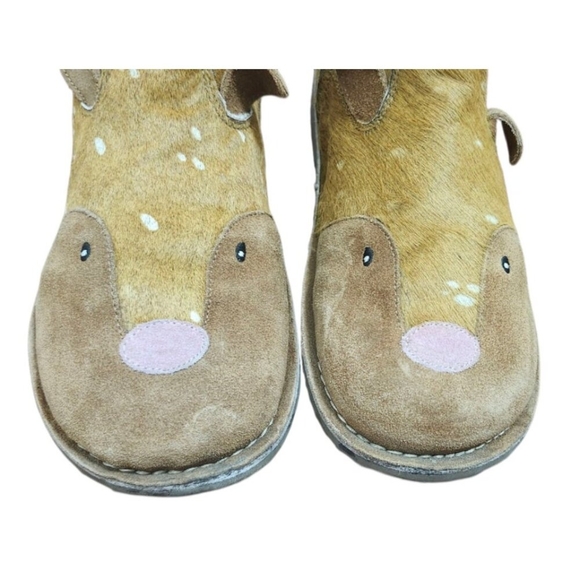 Mini Boden Real Fur Deer Boots Brown Real Fur Lined Ankle Zip Winter Shoes Siz39 - Picture 3 of 12